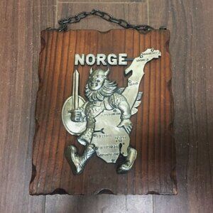 Norge Norway Viking Wood Wall Hanging Plaque
